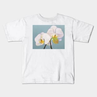 Phaelenopsis - moth orchid painting on pale green Kids T-Shirt